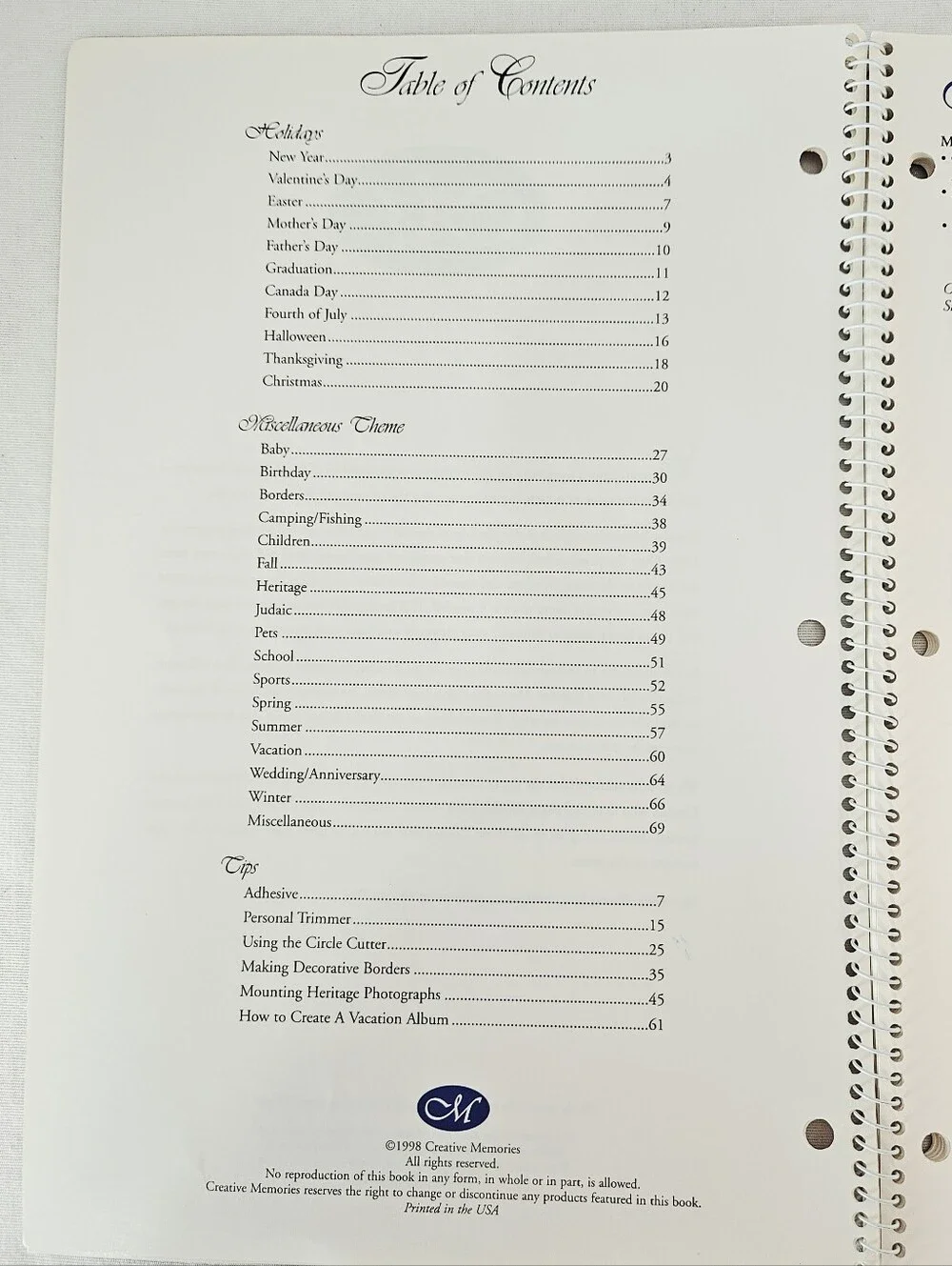 Creative Memories Scrapbook Page Design & Layout Ideas Book Vol IV 1998
